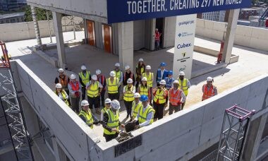 Image for Millwrights Place and Coopers Court hit construction milestone as the team celebrates topping out